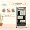 Steel Small Animal Cage for Guinea Pig, Ferret, Chinchilla, Kitten and Rabbit, Black