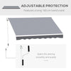 8' x 7' Retractable Awning, Patio Awnings, Sunshade Shelter with 280 g/m² UV & Water-Resistant Fabric and Aluminum Frame for Deck, Balcony, Yard, Grey