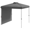 8 x 8 ft Pop Up Canopy with 1 Sidewall, Carry Bag and 4 Sand Bags, Height Adjustable Instant Sun Shelter, Dark Grey