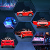 12V Ride On Car with Parent Remote Control Two Motors Music Lights Suspension Wheels for 3-6 Years, Red