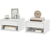 Floating Bedside Tables Set of 2, Wall-Mounted Nightstand, High Gloss Black
