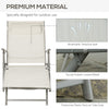 Outdoor Folding Chaise Lounge Chair Recliner with Portable Design, Adjustable Backrest, Cushion and Headrest, Cream White