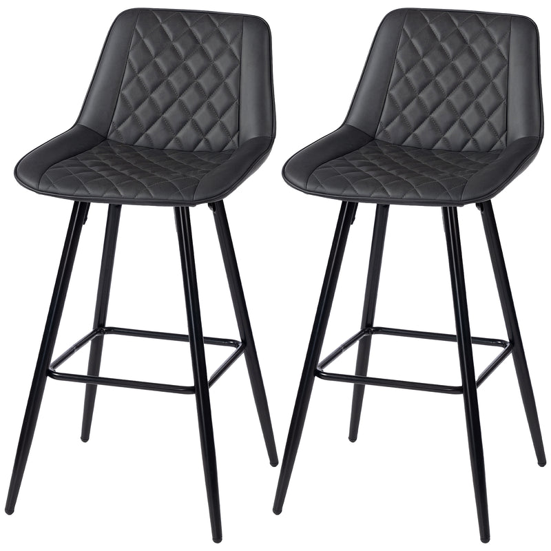 PU Leather Counter Height Bar Chairs Set of 2, 27.75