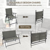 Outdoor 4 Pieces Patio Furniture Set, Garden Set with Two Foldable Armchairs, a Loveseat & Glass Top Table, Mixed Brown