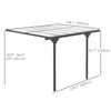10' x 10' Outdoor Hardtop Pergola Gazebo with Adjustable Height, Aluminum Pergola with Polycarbonate Roof, UV Protection, Grey