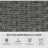 Wicker Adirondack Chair, PE Rattan Outdoor Fire Pit Chair Muskoka Chair with Cushions, Heather Grey