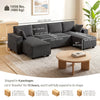 Modular U Shaped Couch, Sectional Sofa with Double Chaises and Spring Cushions