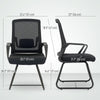 Desk Chair, Desk Chair No Wheels with Mesh Back, Lumbar Support, Metal Base for Reception, Conference
