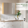 Wall Mounted Medicine Cabinet with Mirror Wall Mirror Cabinet with 3 Doors and Adjustable Storage Shelves White