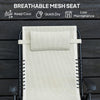 Folding Zero Gravity Chair, 5-Position Adjustable Outdoor Lounge Chair Recliner with Headrest, Beige