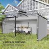 10' x 20' Metal Retractable Pergola Canopy with Sidewalls, Outdoor Gazebo UPF30+ Sun Shade Shelter for Garden, Deck, Light Grey