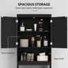 Over The Toilet Cabinet, Modern Bathroom Above Toilet Storage with Barn Doors and Open Shelf, Black