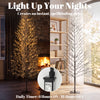 6FT Lighted Snow-Flocked Twig Tree with Fairy Lights 328 LED, Artificial Tree for Home Indoor Sheltered Outdoor