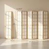 6 Panel Room Divider, 5.6 ft Folding Wall Divider Room Partition for Home Office, Bedroom, Living Room, Natural Wood
