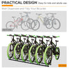 6-Bike Bicycle Floor Parking Rack Cycling Storage Stand Ground Mount Garage Organizer for Indoor and Outdoor Use Black