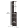 Tall Bathroom Storage Cabinet, Narrow Bathroom Cabinet with Drawers and Open Shelves for Small Spaces, Brown