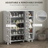 Shoe Cabinet, 21 Pair Shoe Storage Cabinet Organizer with 5-tier Double Door Cupboard and 5-tier Open Shelves, White