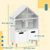 Qaba 3 Tier Kids Bookshelf with Two Drawers, for Bedroom, Kids Room, White