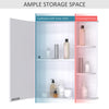 Mirrored Bathroom Wall Cabinet Wall Mounted Medicine Cabinet with Door & Shelves, White