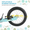 Dual Brakes Kick Scooter 12-Inch Inflatable Front Wheel Ride On Toy for Age 5+, Blue