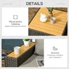 6 Pieces Outdoor Rattan Patio Furniture Set with Corner Sofa, Wood-Plastic Coffee Table, Light Grey