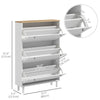 Shoe Storage with 3 Flip Drawers and Adjustable Shelves, Entryway Shoe Storage Cabinet for 24 Pairs of Shoes, White
