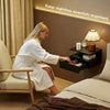 Floating Nightstand Set of 2, Wall Mounted Bedside Table with Drawer and Shelf, Small Night Stand for Bedroom, Black
