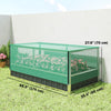 Raised Garden Bed, 5.7 x 3 x 2.3ft Steel Planter Box Outdoor with Cover, Gloves, Dark Grey