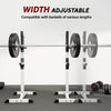 Soozier Adjustable Barbell Rack Stable Power Squat Stand Portable 2 Bars Barbell Holder Weight Rack, Black and White