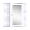 Mirrored Bathroom Wall Cabinet Wall Mounted Medicine Cabinet with Door & Shelves, White