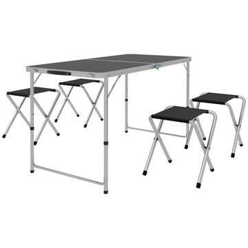 Folding Picnic Table Camping Table and Chairs Use for BBQ Picnic Garden Parties 47.2