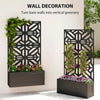 Metal Raised Garden Bed with Trellis for Climbing Plants, Freestanding or Wall Mounted Flower Bed with Privacy Panel