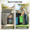33 Cu.ft Plastic Outdoor Storage Shed, Storage Cabinet Tool Box with Lockable Double Doors and Flip-Top Lid Light Grey