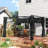 10' x 13' Pergola with Retractable Canopy and Curtains, UPF30+ Sun Shade Shelter for Grill, Garden, Backyard, Deck