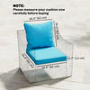 Seat Cushion Back Pillows Replacement Set of 2, Patio Chair Cushions Set for Indoor Outdoor, Turquoise