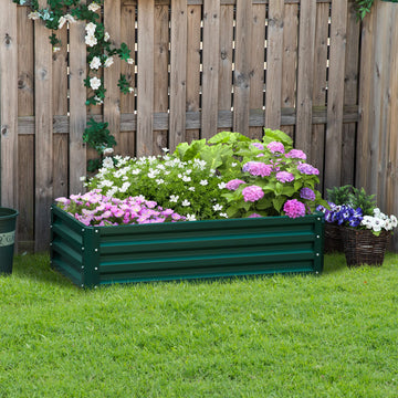 Galvanized Raised Garden Bed, Outdoor Planter Box for Vegetables, Flowers, Herbs, 4' x 2' x 1', Dark Green
