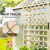 Wooden Planter with Trellis, Raised Garden Bed with Wheels, Drainage Holes for Climbing Plants, Flowers, Nature Wood