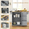 Kitchen Island on Wheels, Kitchen Cart with Drop Leaf, Drawers