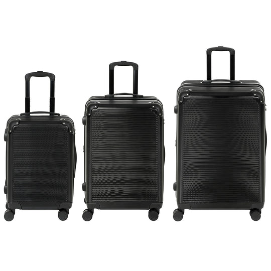 3-Piece Luggage Set, Carry On & Checked Suitcase Set with TSA Lock, Hard Shell, 20/24/28 Inch, Black