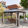 10' x 13' Hardtop Gazebo Canopy with UPF30+ Double Polycarbonate Roof, Aluminum Frame, Netting and Curtains, Beige