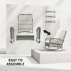 Rattan Rocking Chair, Outdoor Wicker Patio Rocker Chair Furniture with Thick Cushions, for Garden Backyard Porch, Khaki