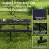 6FT 3PCS Faux Rattan Outdoor Camping Table Bench Set with Carrying Handles, Folding Picnic Table with 2 Benches, Black