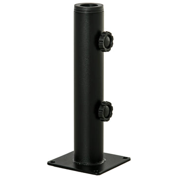 Deck Mount Umbrella Holder, Outdoor Umbrella Base Stand for Deck, Dock, Patios Garden, Pontoon, Black