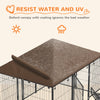 6.9' x 4.6' x 5' Outdoor Dog Kennel with Canopy, Rotating Bowls, Coffee