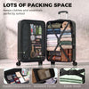 28-Inch Checked Luggage, Hardside Suitcase with Cup Holder, Corner Protection, Double Spinner Wheels, TSA Lock, Black