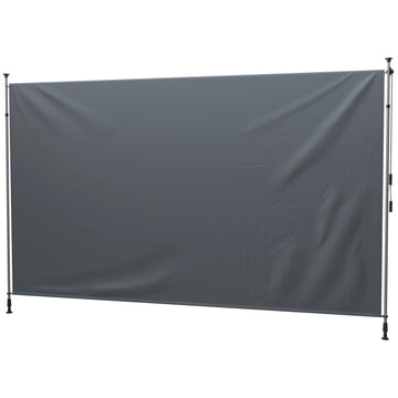 13' x 10' Manual Retractable Patio Awning, Outdoor Privacy Screen with UPF30+ & Water-Resistant Fabric, Dark Grey