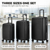 3-Piece Luggage Set, Carry On & Checked Suitcase Set with TSA Lock, Hard Shell, 20/24/28 Inch, Black