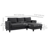 L Shaped Couch, L Shape Sofa with Chaise Lounge and Spring Cushion for Living Room, Bedroom