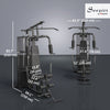 Soozier Home Gym, Multifunction Gym Equipment Workout Station with 100Lbs Weight Stack for Lat Pulldown, Leg Extensions, Preacher Bicep Curls, Triceps Pulldowns, Chest Press, Black