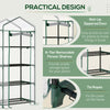 Portable Greenhouse with 4 Tier Shelves Outdoor Hot House, Steel Frame, PVC Cover, 28